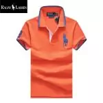 polo ralph lauren t-shirt en coton et stretch slim fit big pony orange